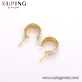 E-611 xuping fashion strass couleur or 24K en acier inoxydable simple Hoop boucles d&#39;oreilles pour les femmes